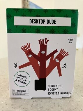 NWT Desktop Dude 15.8" Waving Inflatable Red Tube Man